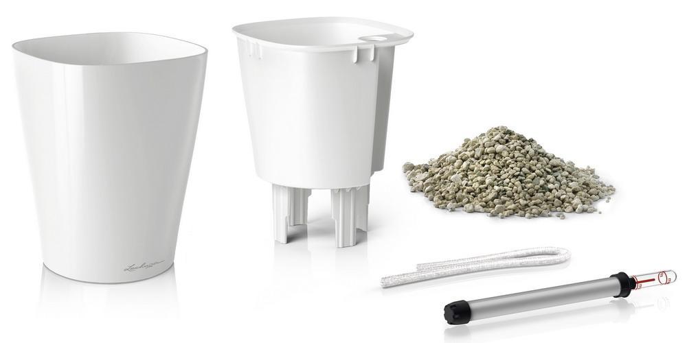 LECHUZA DELTINI|MINI-DELTINI Round Poly Resin Indoor Self-watering Planter