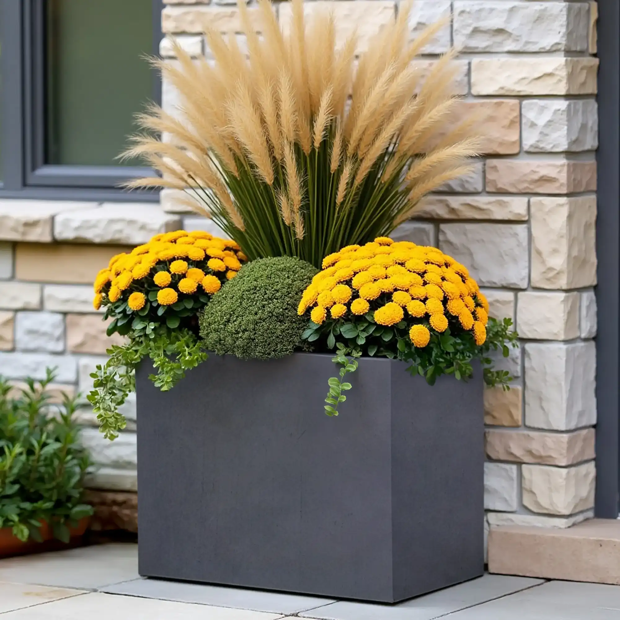 IDEALIST Lite Contemporary Light Concrete Trough Planter Set
