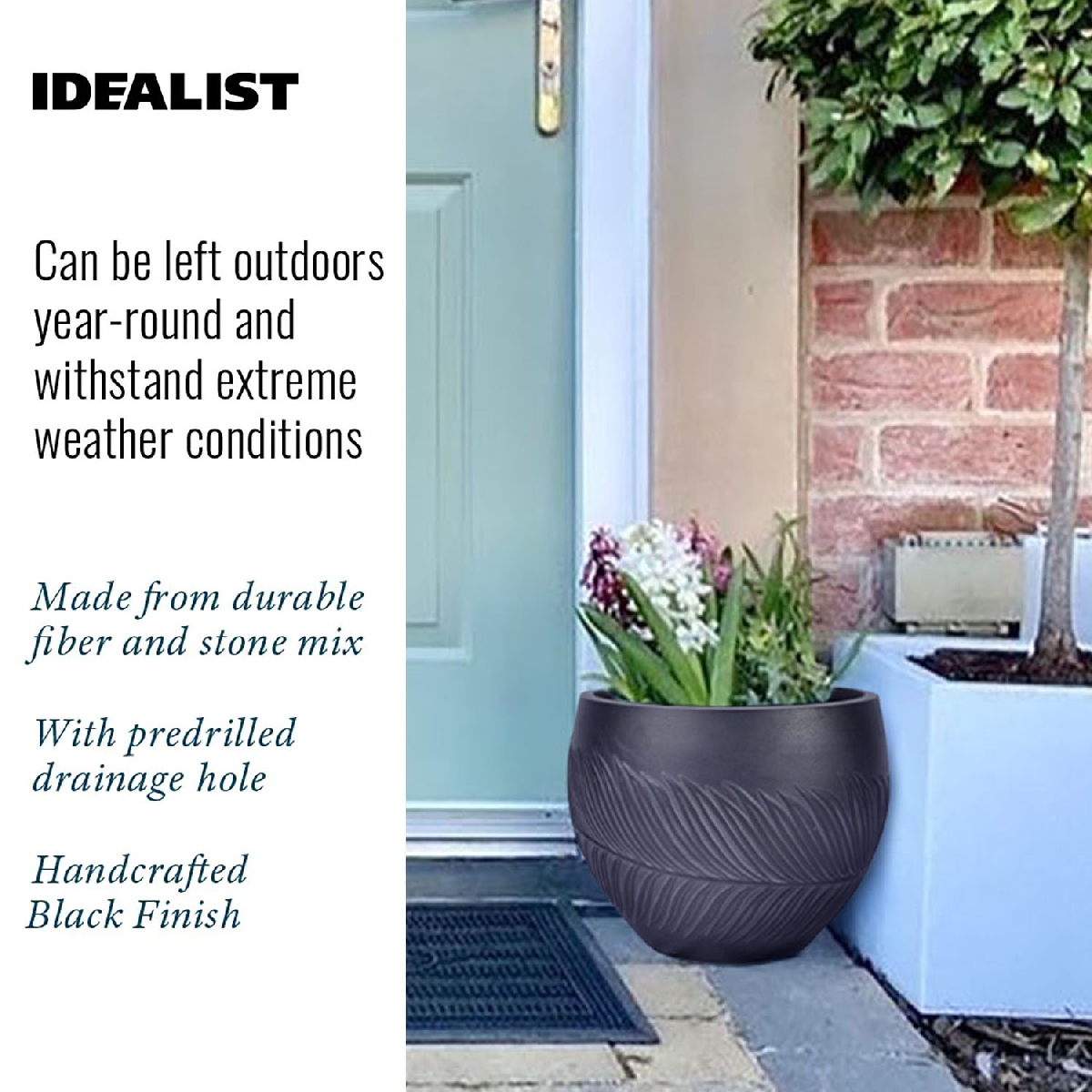IDEALIST Lite Leaf Embossed Ball Planter