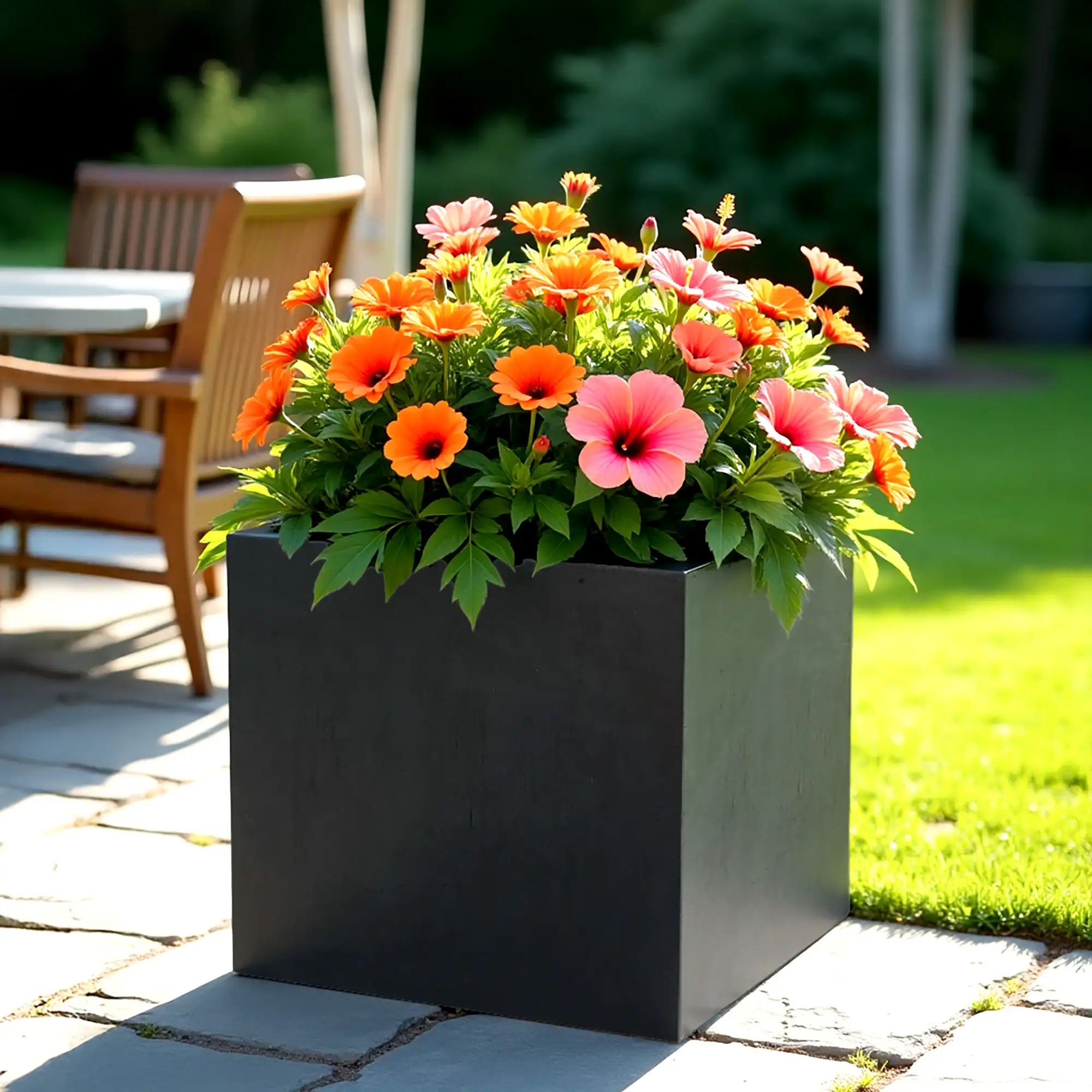 IDEALIST Lite Square Box Contemporary Light Concrete Planter