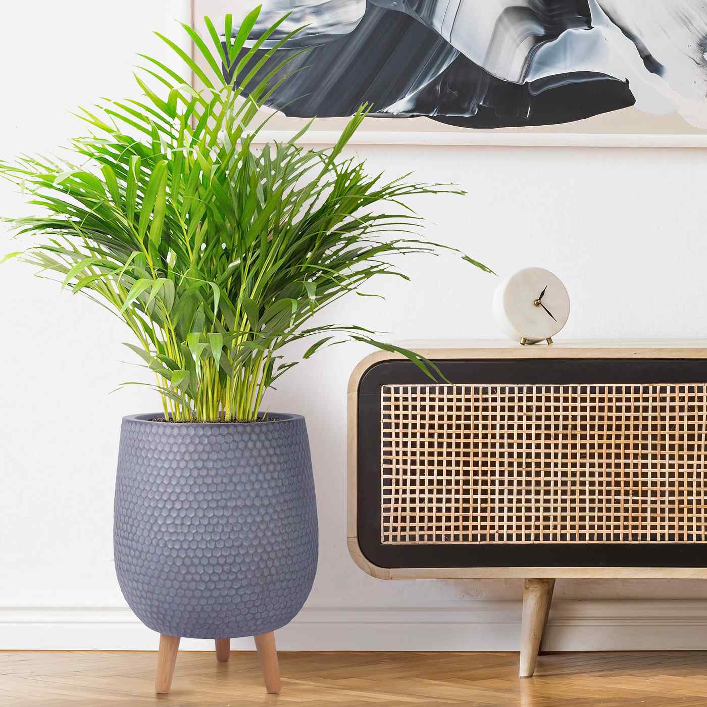 IDEALIST Lite Honeycomb Style Egg Planter on Legs, Round Pot Plant Stand Indoor