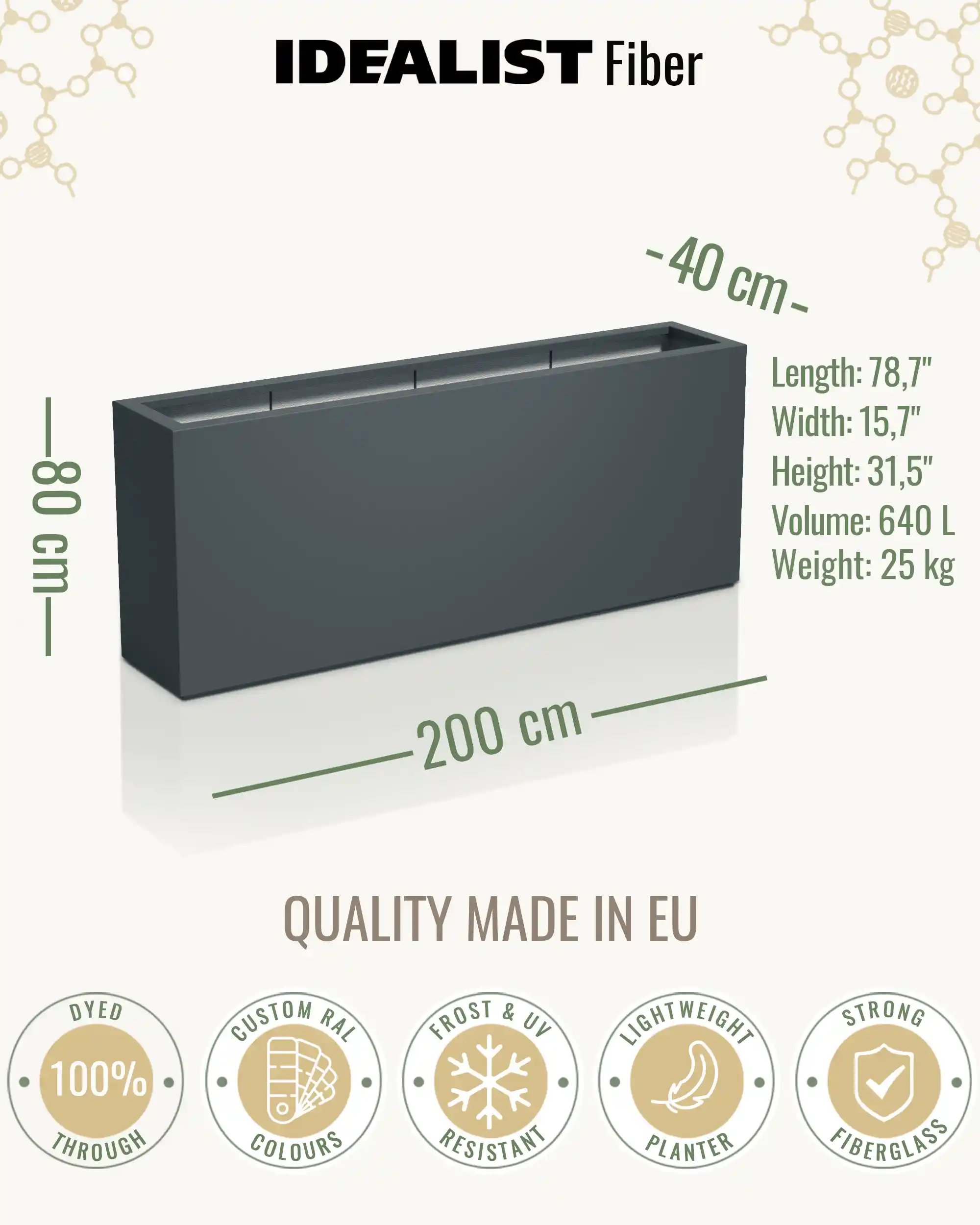 AXIS Trough Outdoor Fiberglass Planter