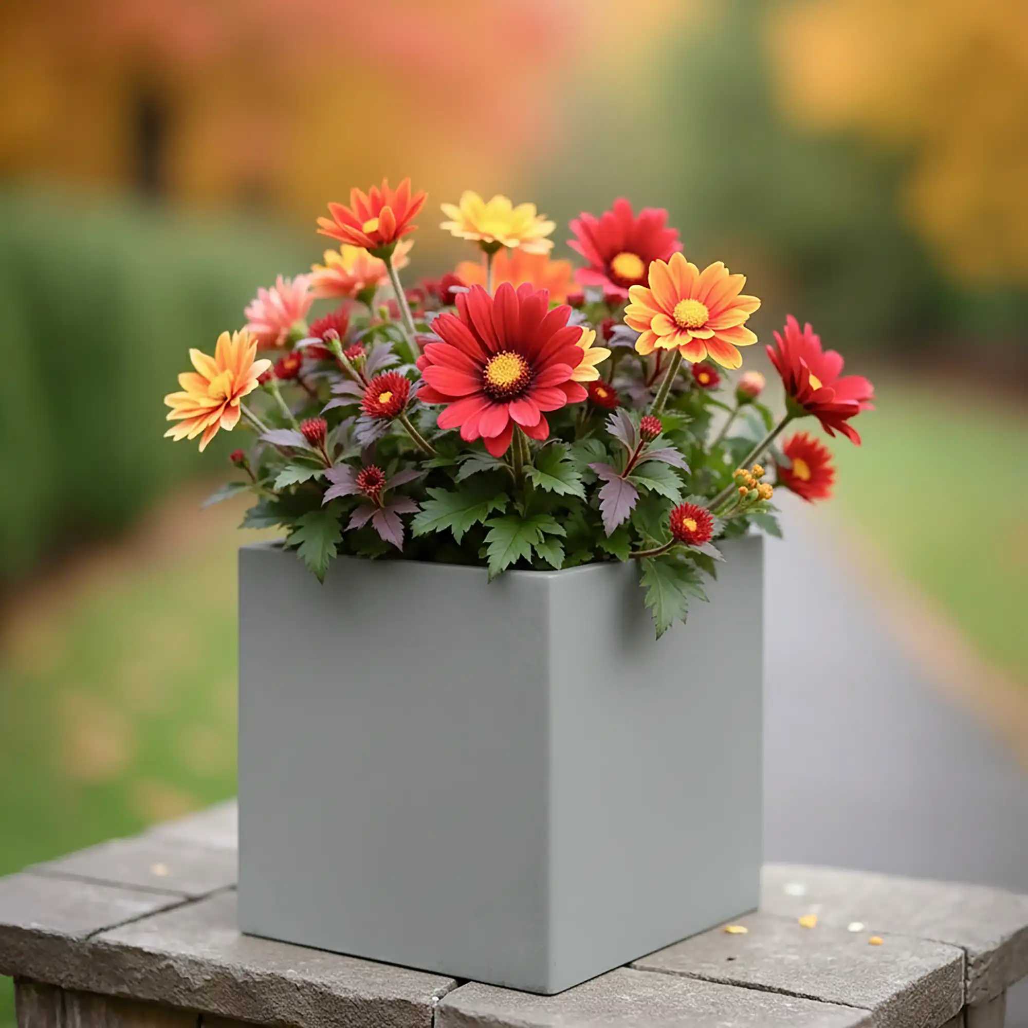 IDEALIST Lite Square Box Contemporary Light Concrete Planter