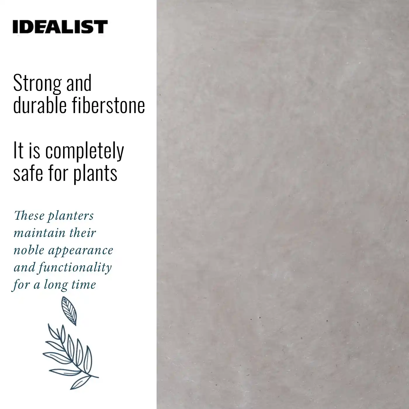 IDEALIST Lite Contemporary Light Concrete High Trough Planter Set