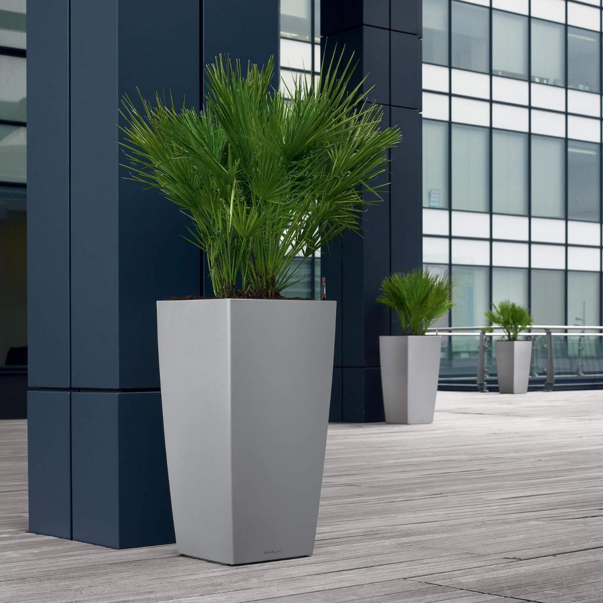 LECHUZA CUBICO Square Tall Poly Resin Self-watering Planter