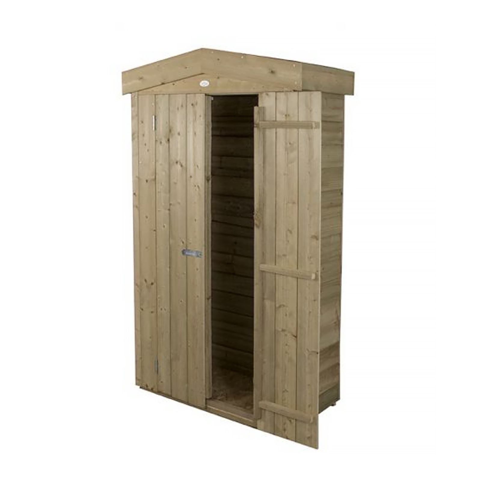 Installed Outdoor Pressure Treated Wooden Overlap Apex Tall Garden Store by Forest Garden