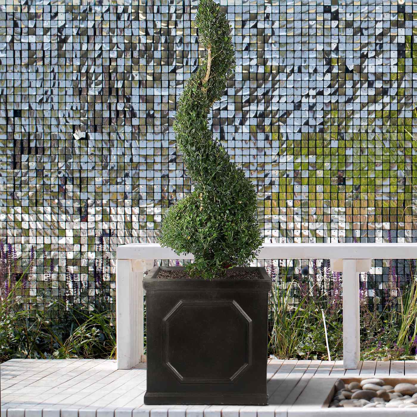 IDEALIST Lite Faux Lead Chelsea Box Square Light Concrete Planter