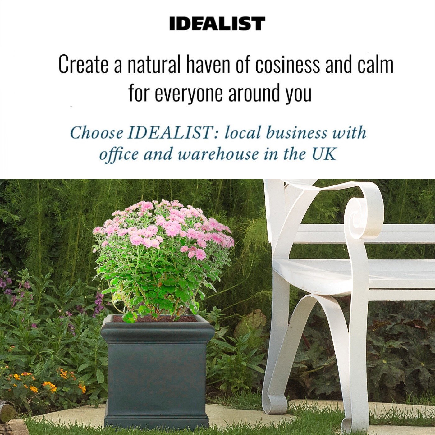 IDEALIST Lite Victorian Box Square Light Stone Outdoor Planter