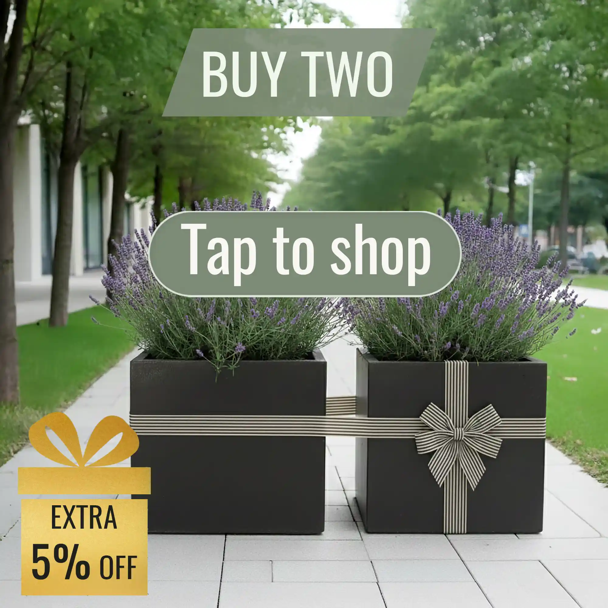 IDEALIST Lite Square Box Contemporary Light Concrete Planter