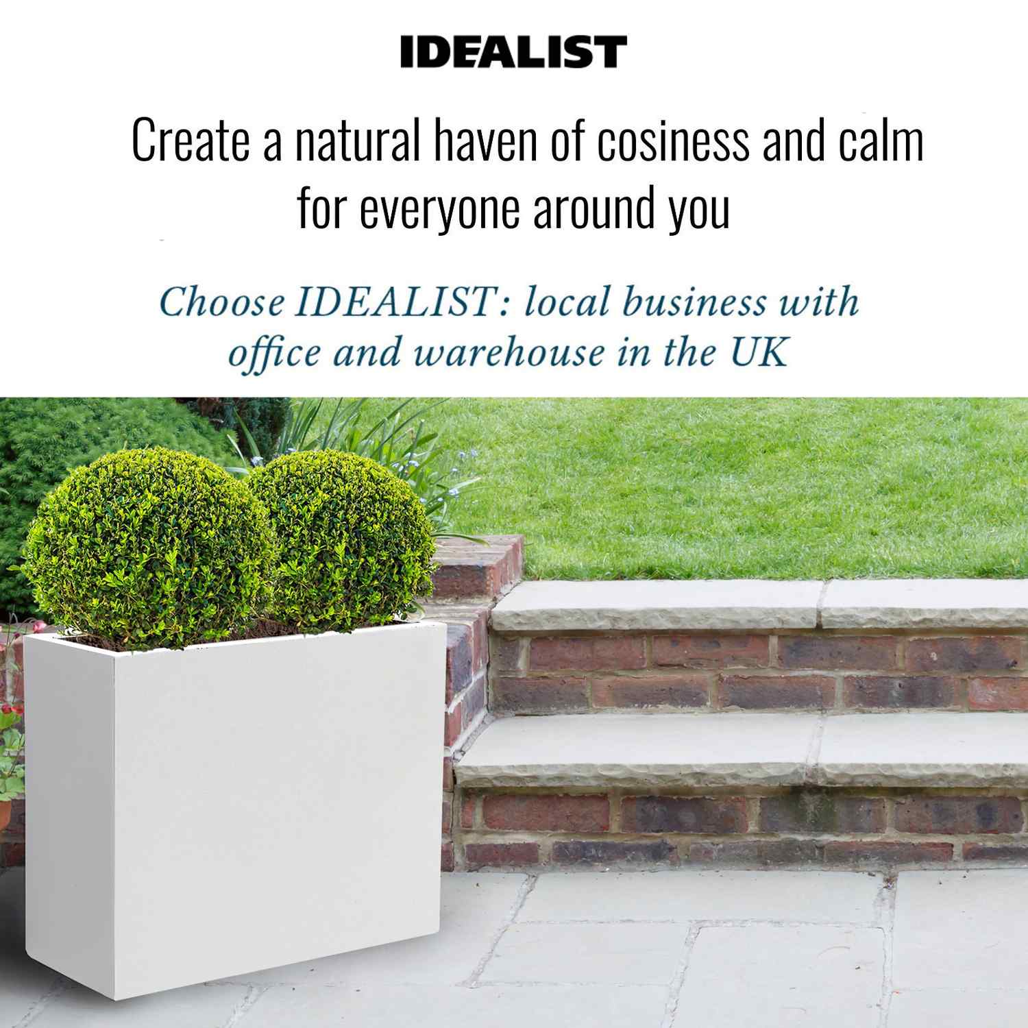 IDEALIST Lite Contemporary Light Concrete Trough Planter
