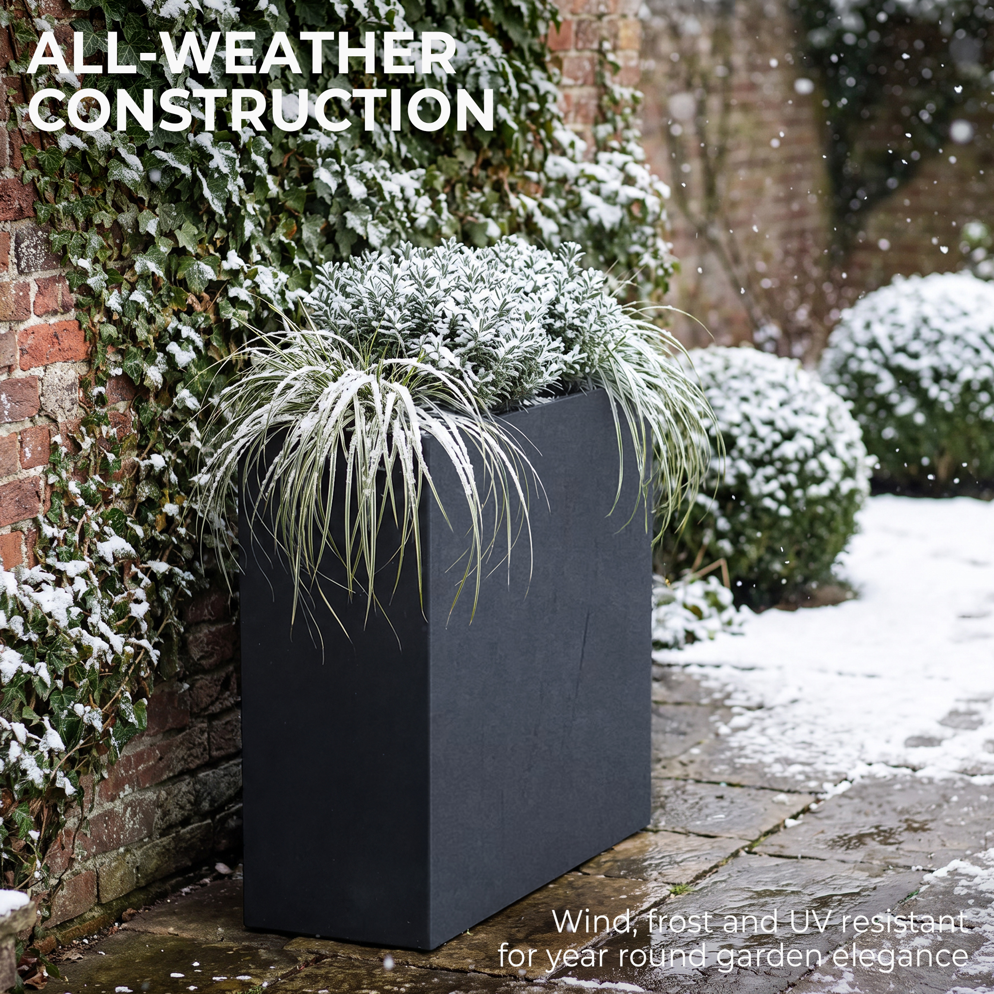 IDEALIST Lite Narrow Contemporary Light Concrete Trough Planter