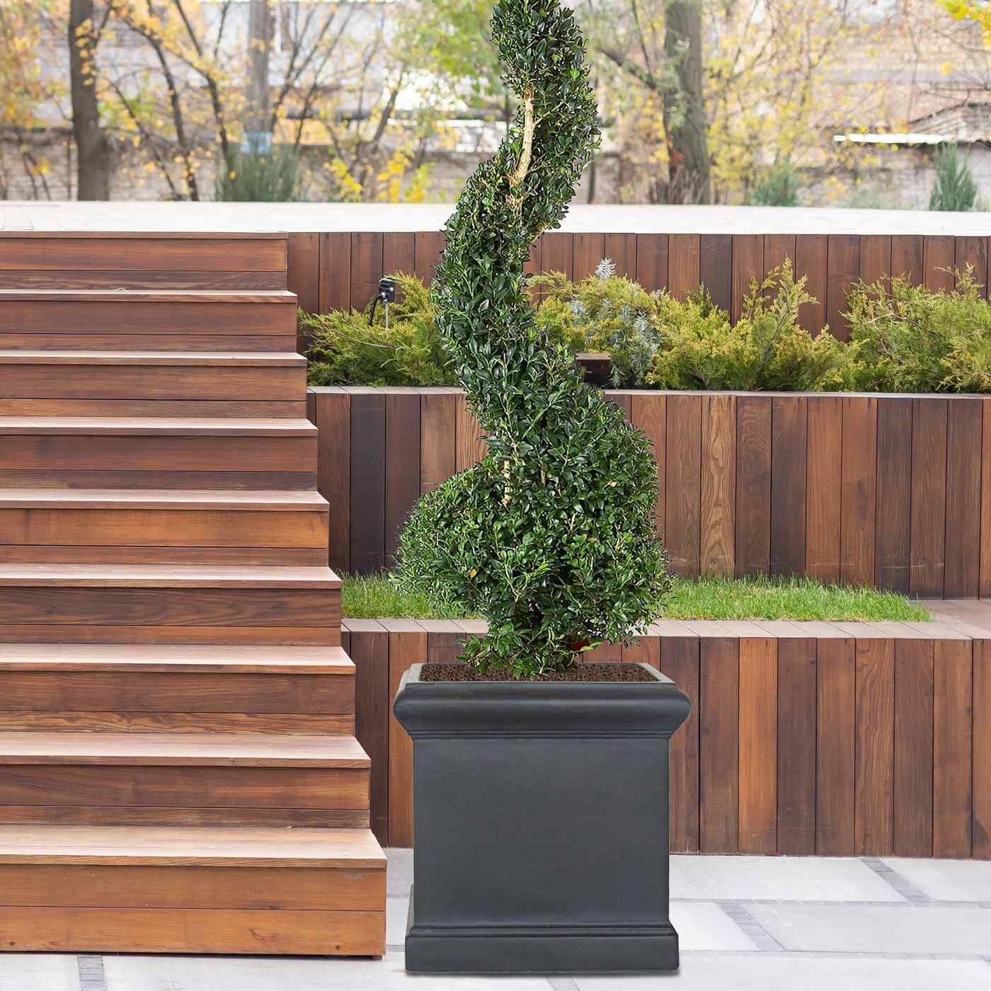 IDEALIST Lite Victorian Box Square Light Stone Outdoor Planter