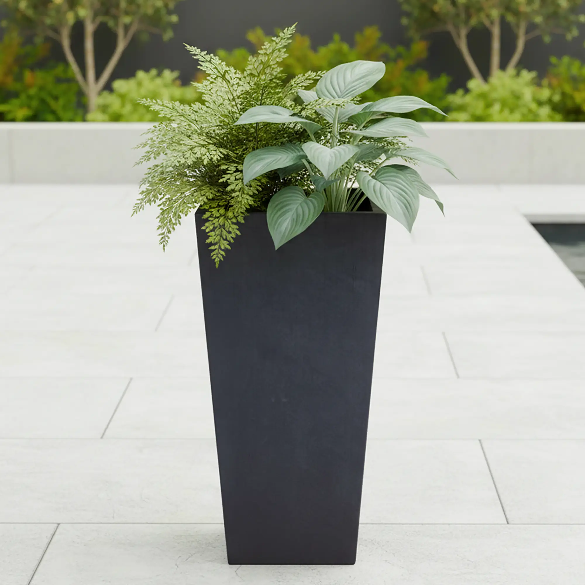 IDEALIST Lite Tall Tapered Contemporary Light Concrete Planter