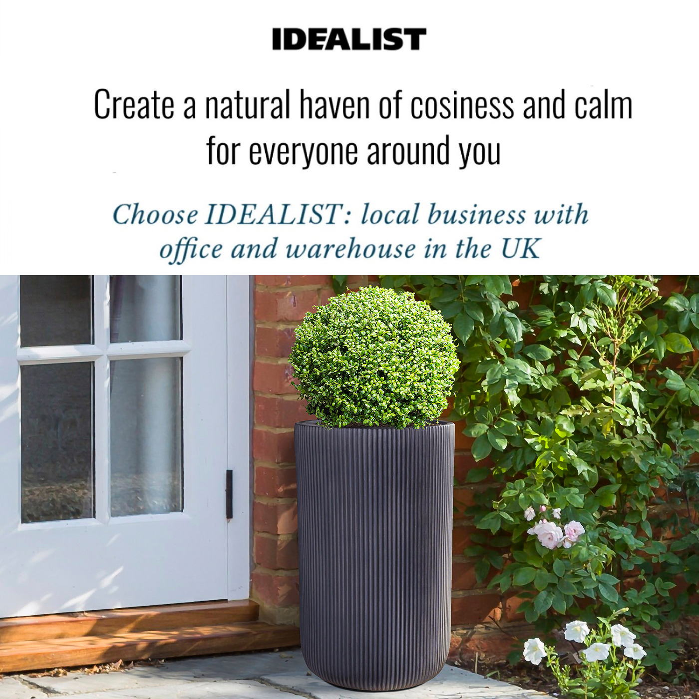 IDEALIST Lite Ribbed Cylinder Outdoor Planter