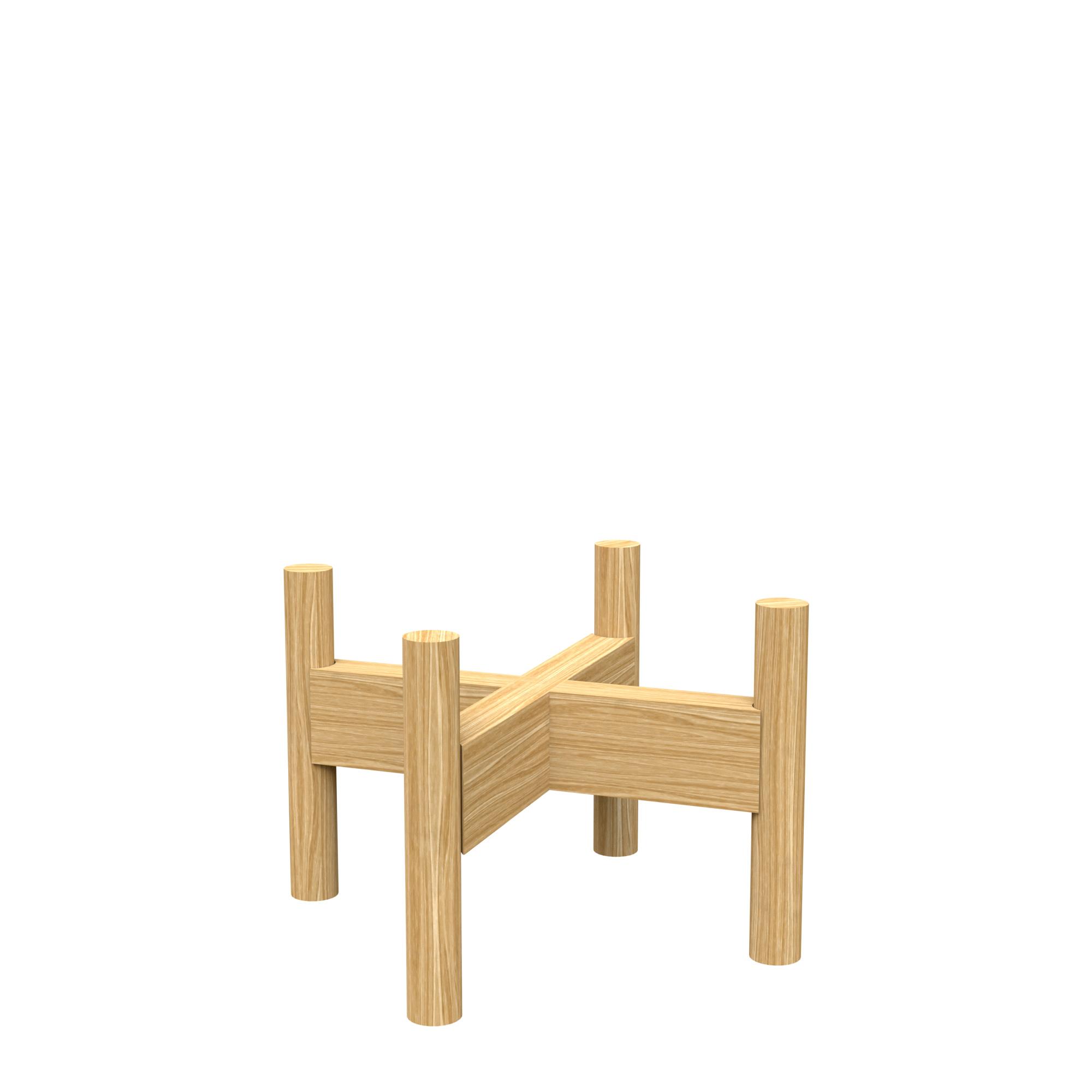 Mid Century Wooden Plant Stand / Pot Holder with Adjustable Width
