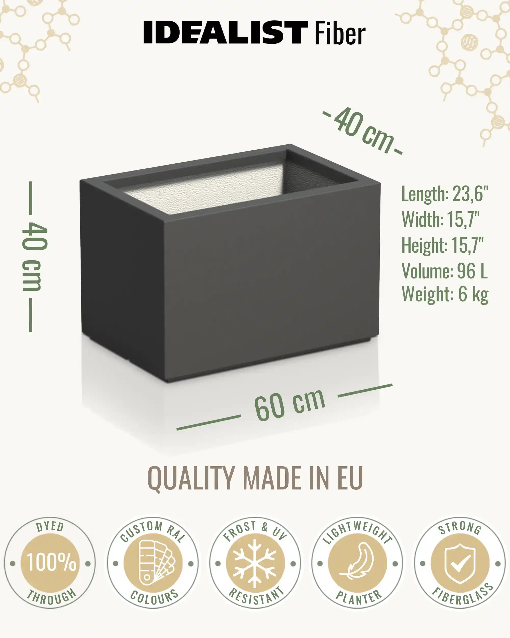 AXIS Trough Outdoor Fiberglass Planter
