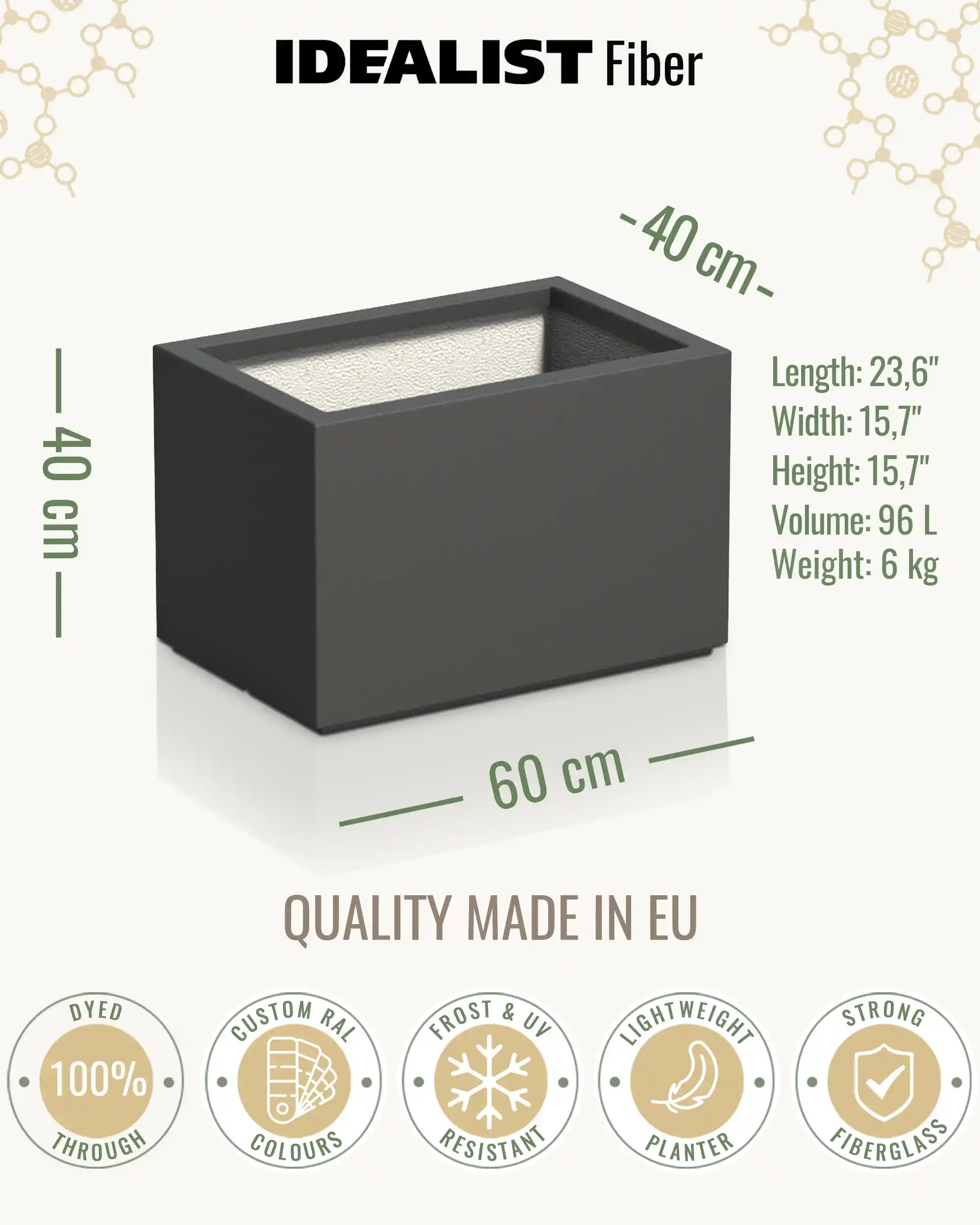 AXIS Trough Outdoor Fiberglass Planter