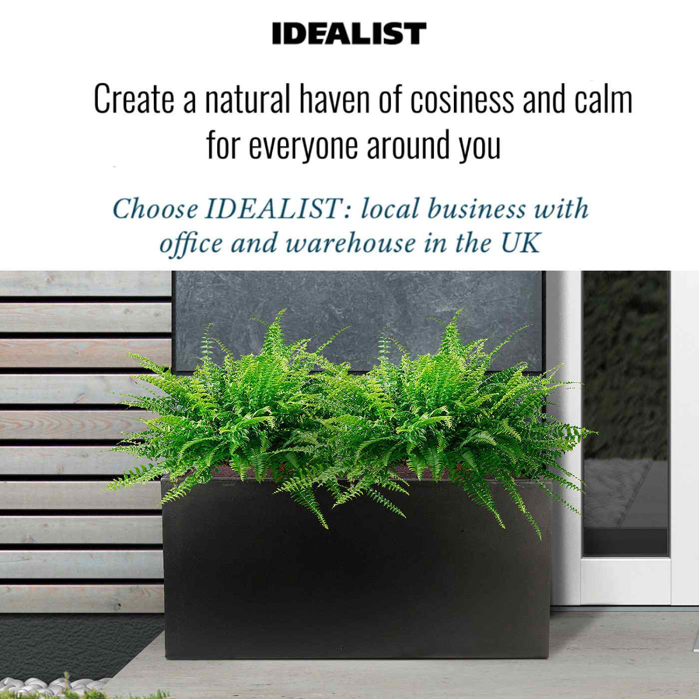 IDEALIST Lite Contemporary Light Concrete Trough Planter