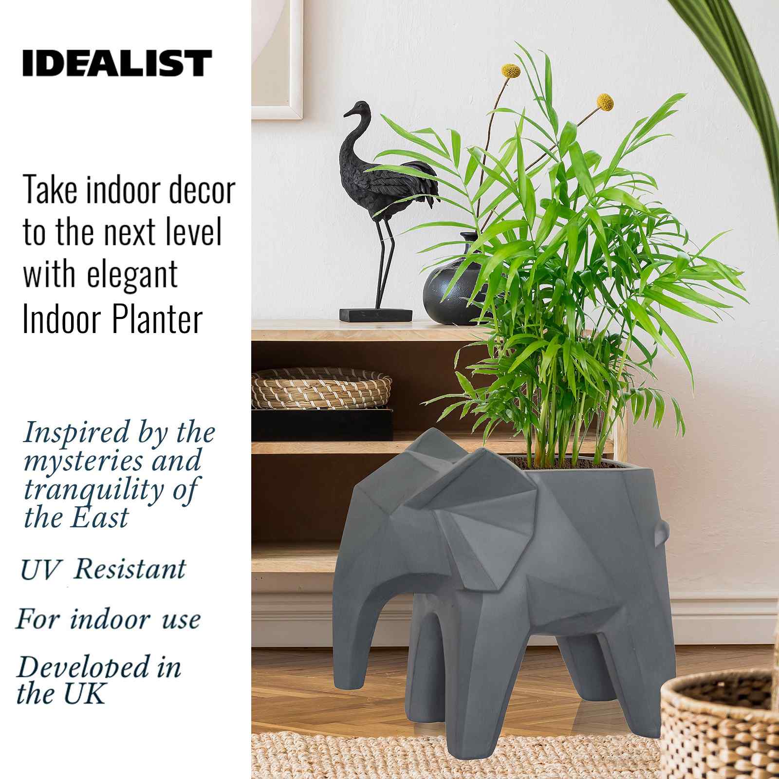 IDEALIST Lite Faceted Effect Elephant Plant Pot Indoor
