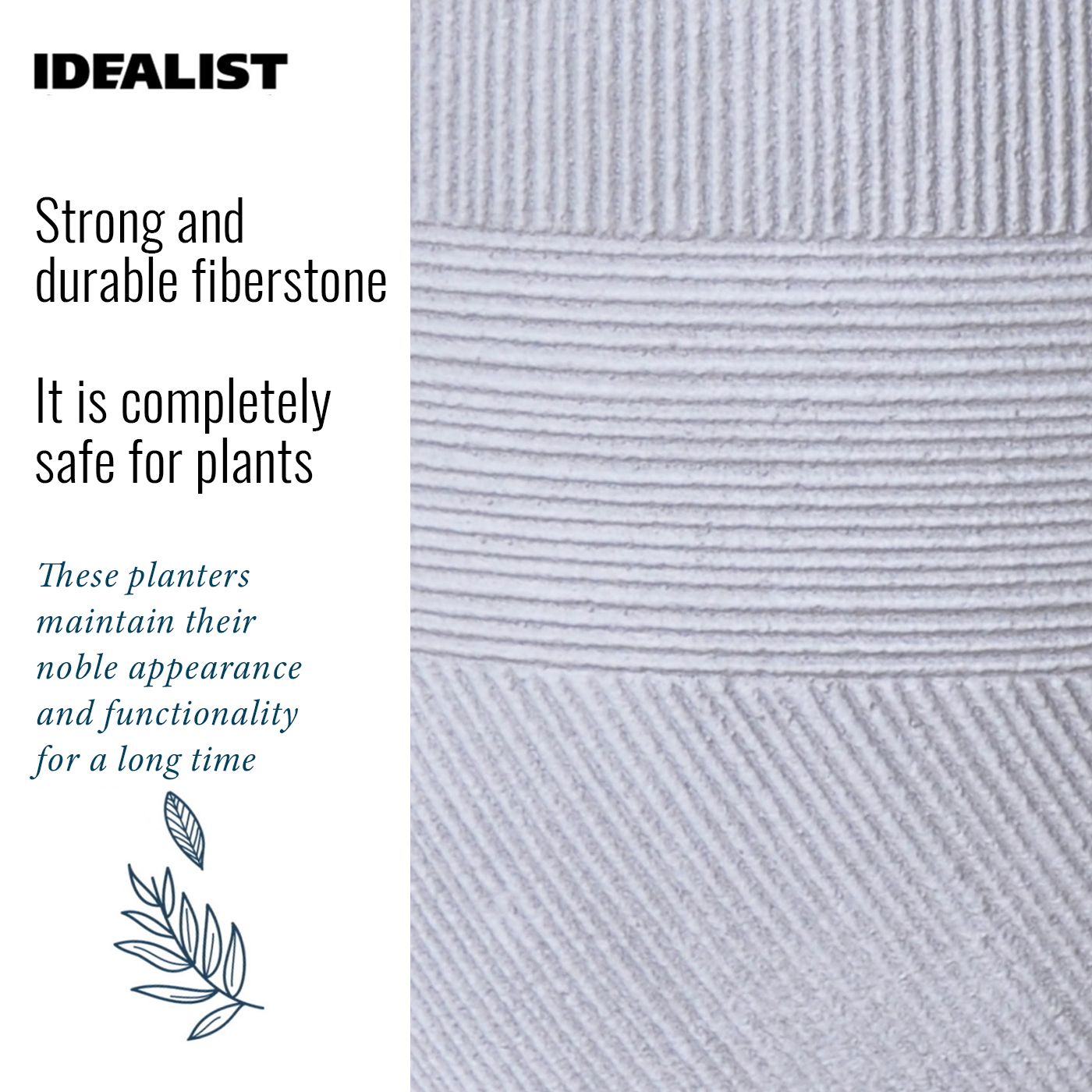 IDEALIST Lite Striped Egg Planter on Legs, Round Pot Plant Stand Indoor