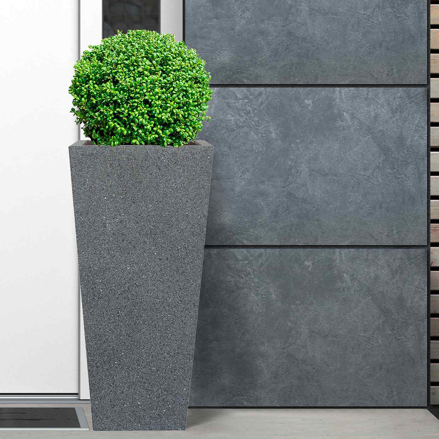 IDEALIST Lite Textured Concrete Effect Tall Tapered Outdoor Planter