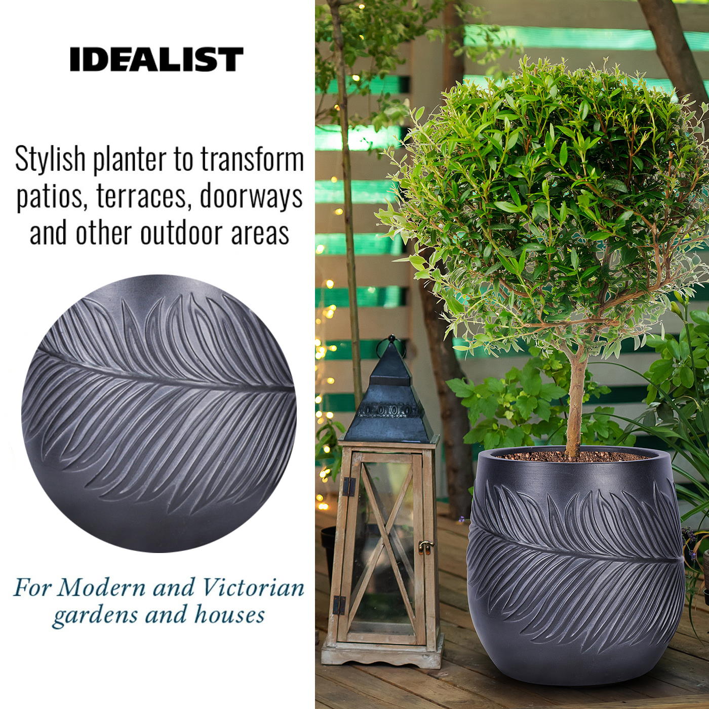 IDEALIST Lite Leaf Embossed Egg Planter