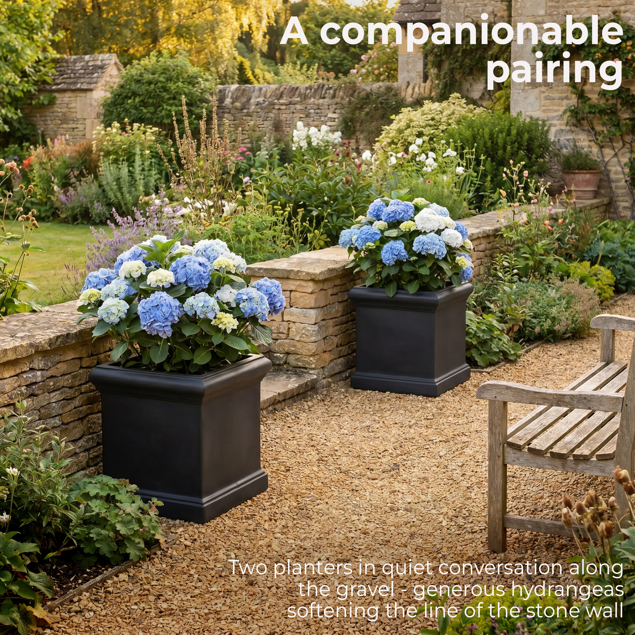 IDEALIST Lite Victorian Box Square Light Stone Outdoor Planter