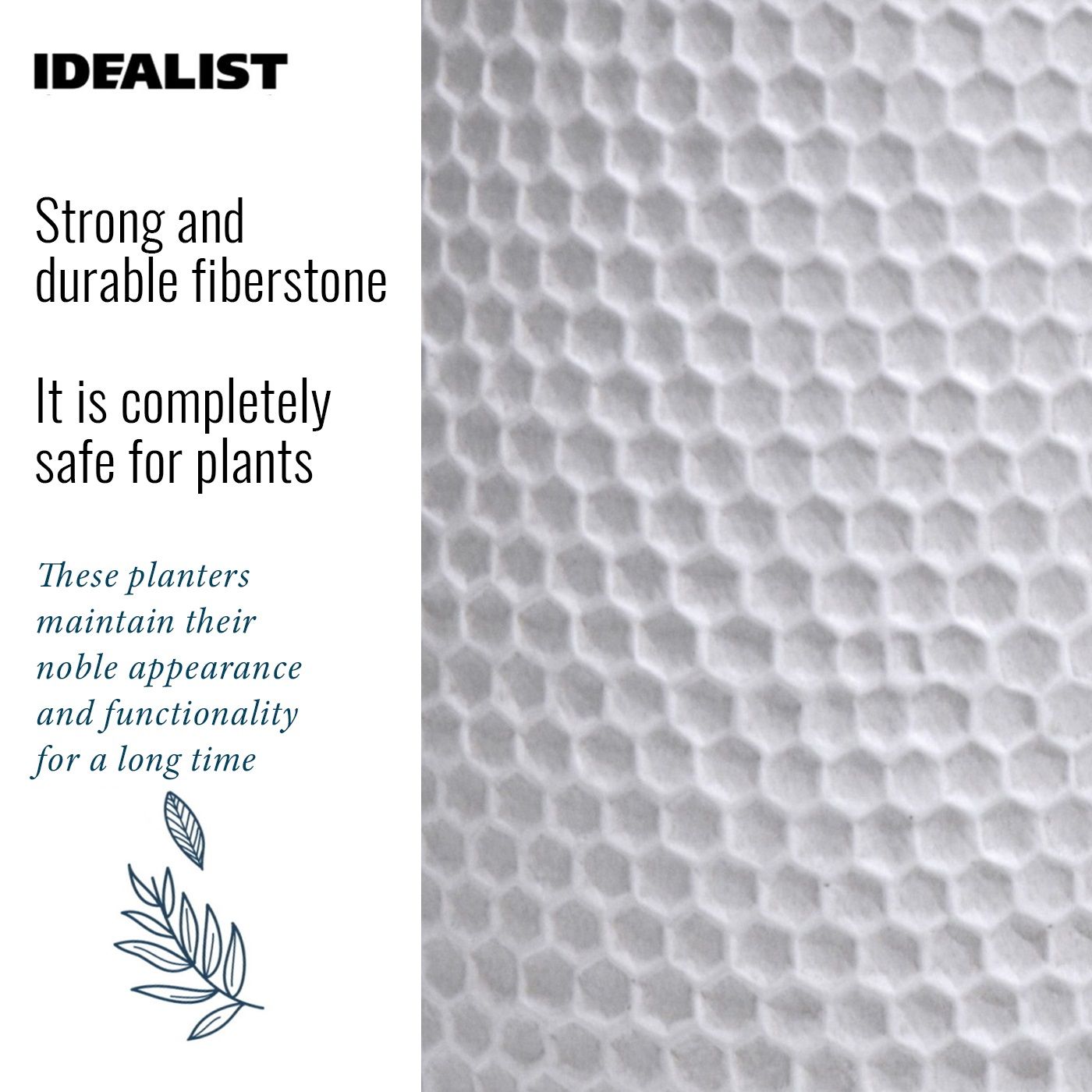 IDEALIST Lite Honeycomb Style Table and Hanging Cylinder Round Plant Pot Dual Use Indoor Planter