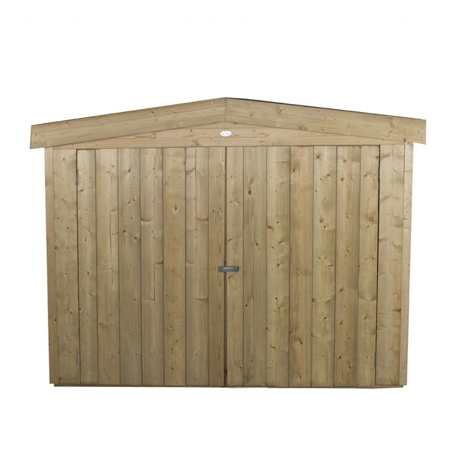 Installed Outdoor Pressure Treated Wooden Overlap Apex Outdoor Store by Forest Garden