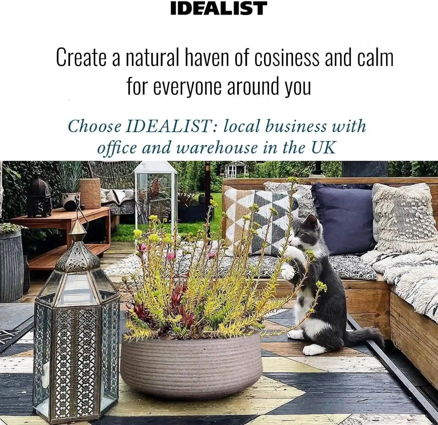 IDEALIST Lite Large Ribbed Light Concrete Bowl Planter
