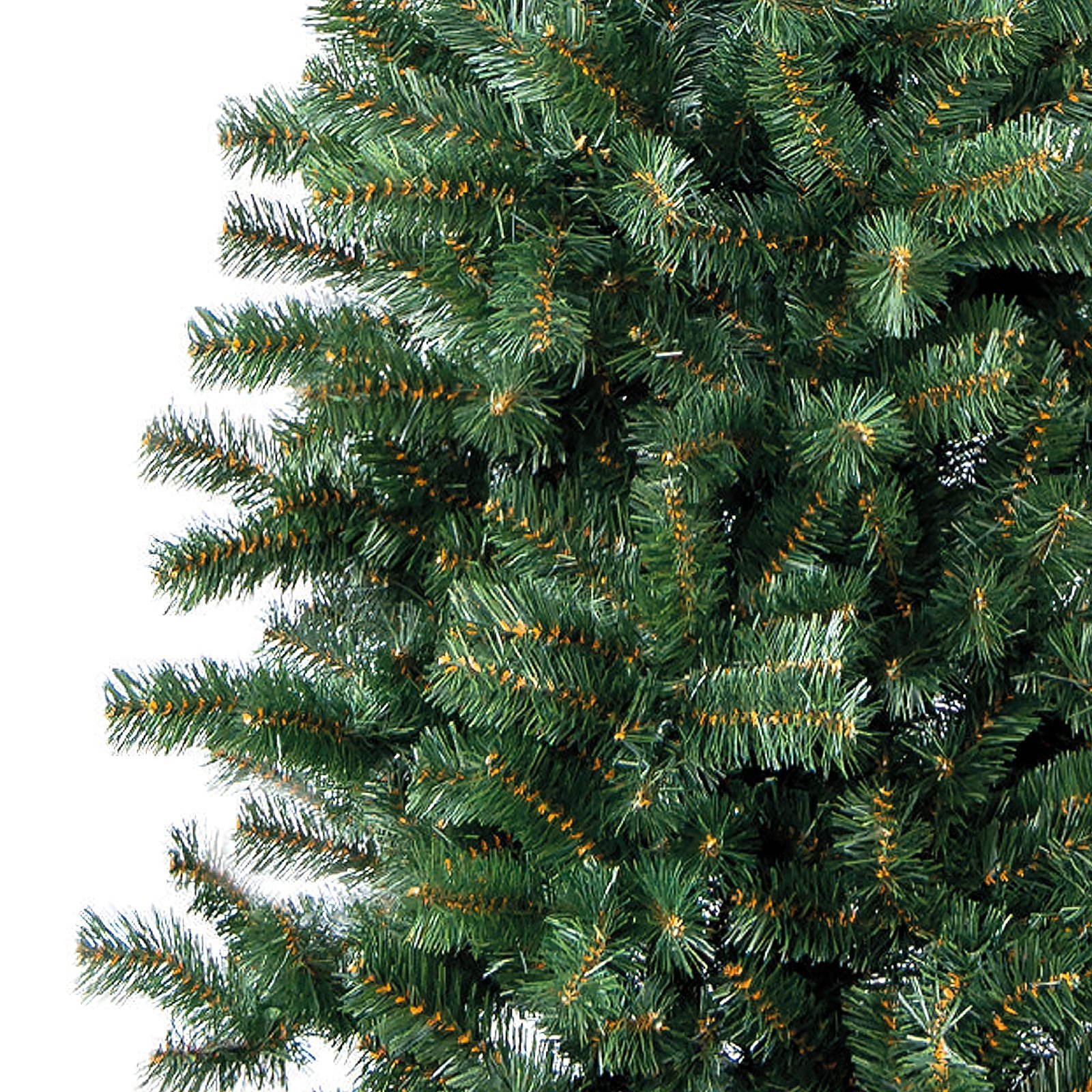 XMMS Edinburgh Artificial Slim Christmas Tree with Tree Skirt & Cotton Gloves Pine Green Needles