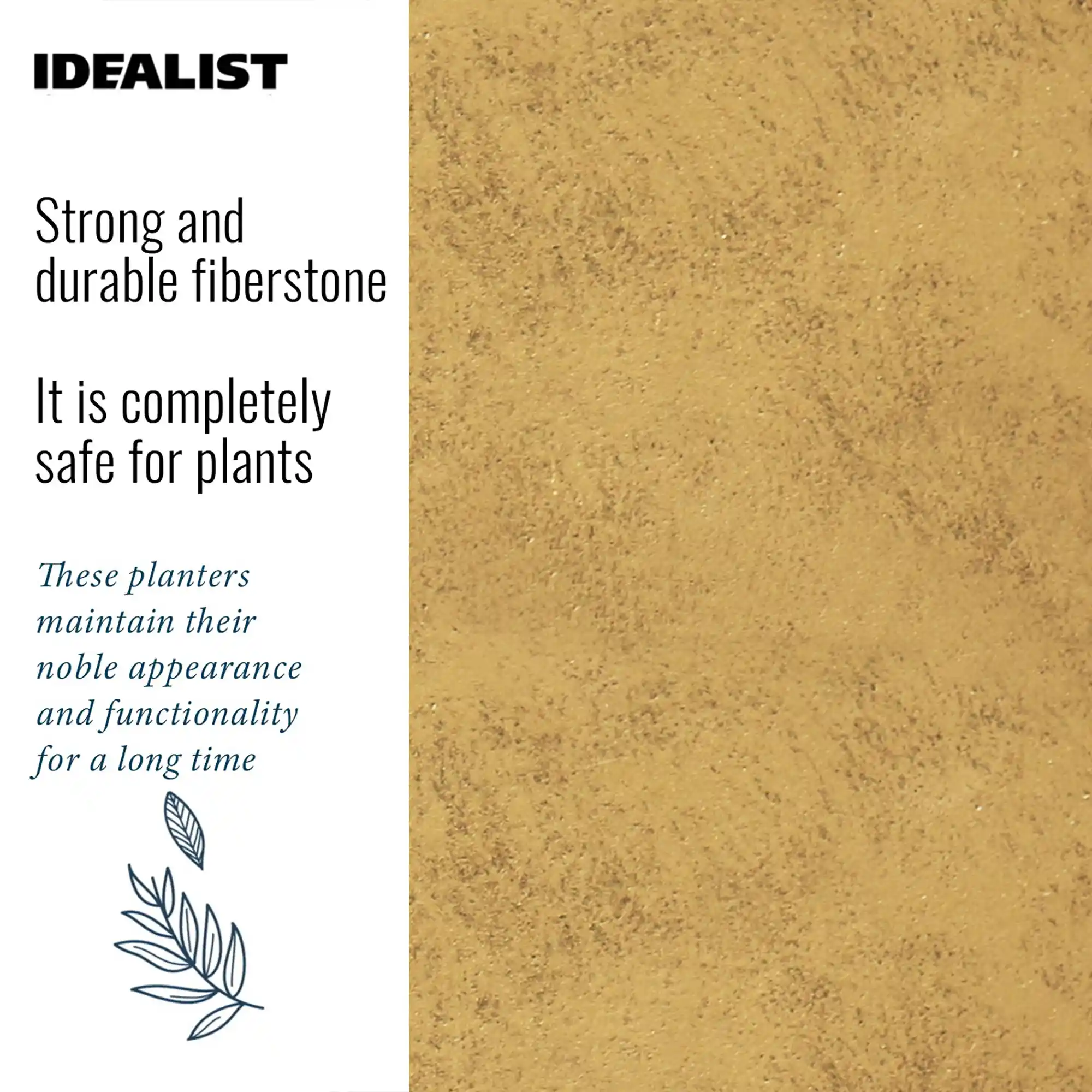 IDEALIST Lite Tall Square Metallic Indoor Planter