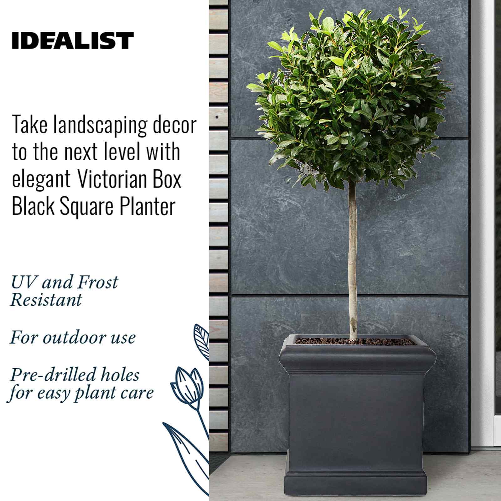 IDEALIST Lite Victorian Box Square Light Stone Outdoor Planter
