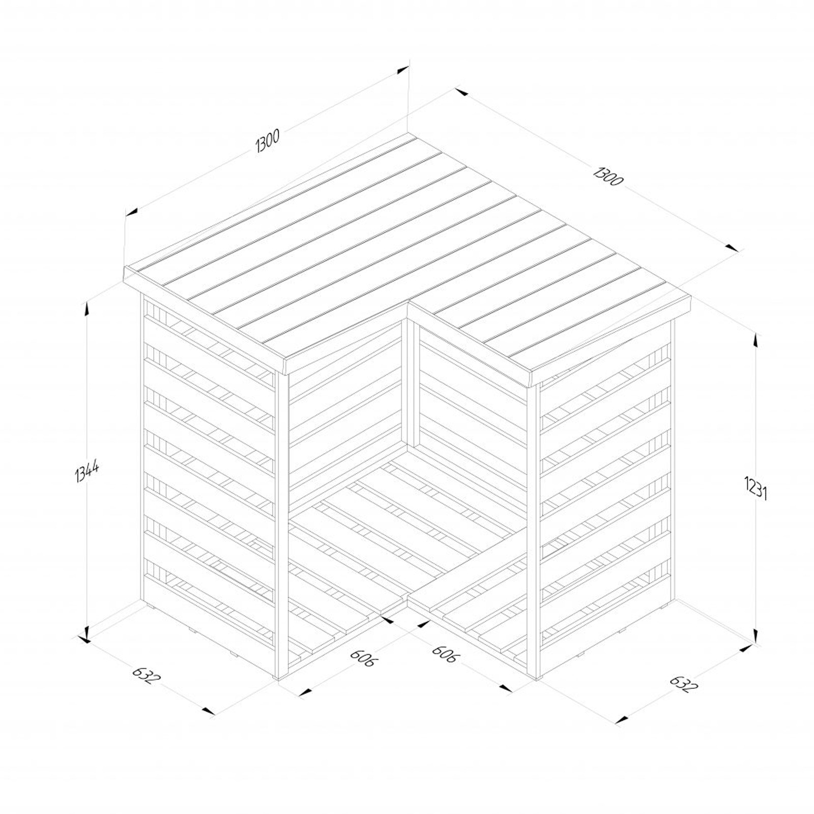 Outdoor Wooden Corner Log Store by Forest Garden