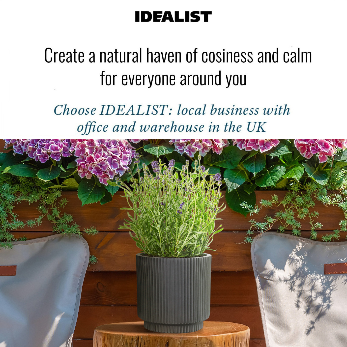 IDEALIST Lite Vertical Ribbed Cylinder Outdoor Planter