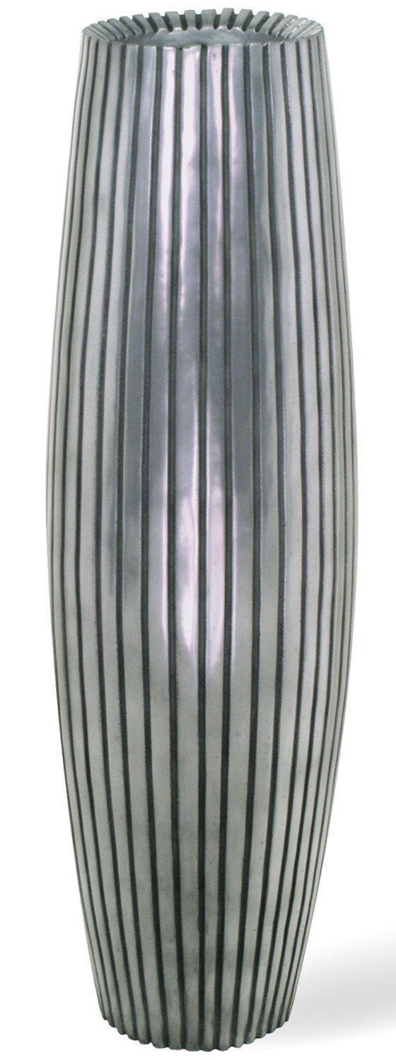 Lines Round Tall Polystone Indoor Planter