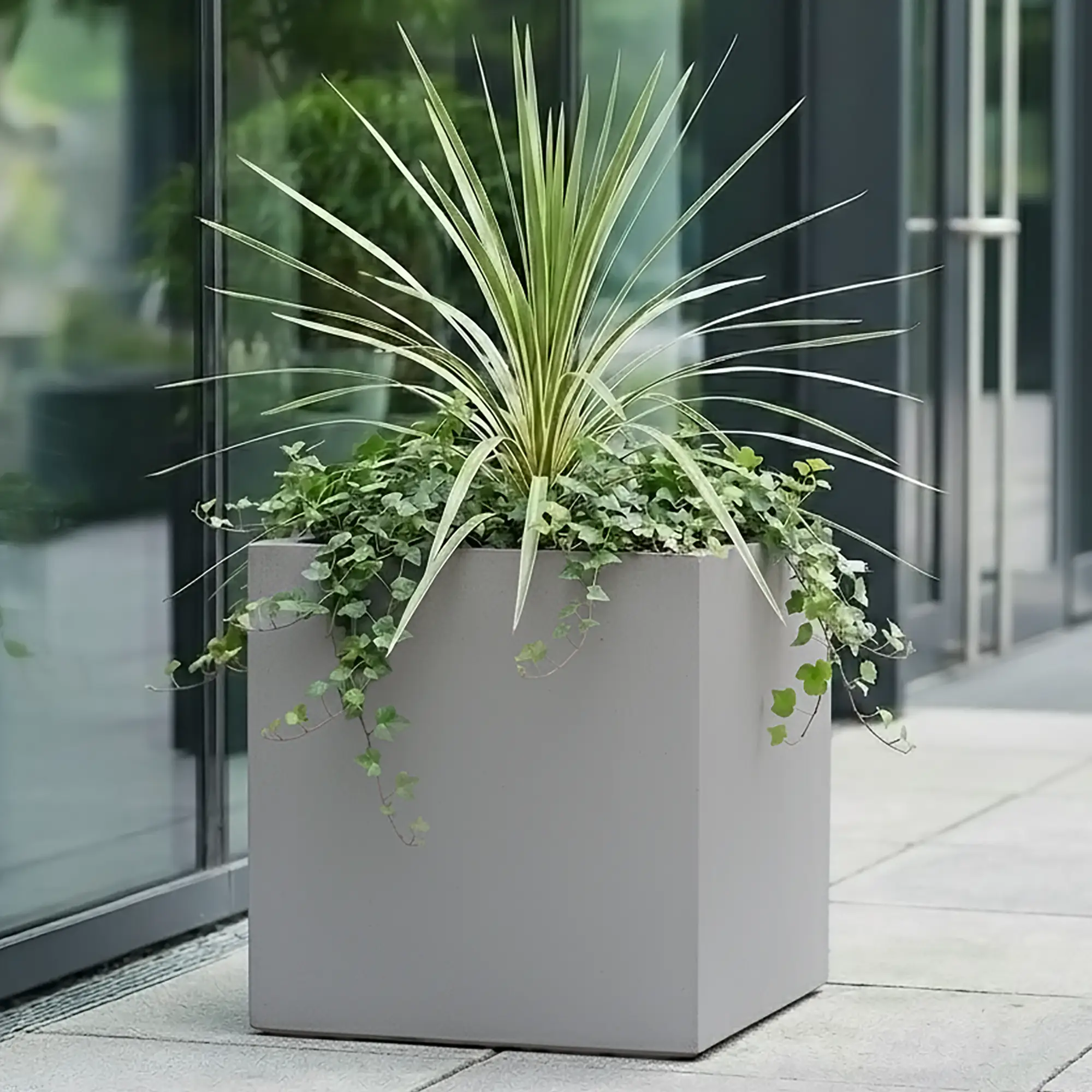 IDEALIST Lite Square Box Contemporary Light Concrete Planter