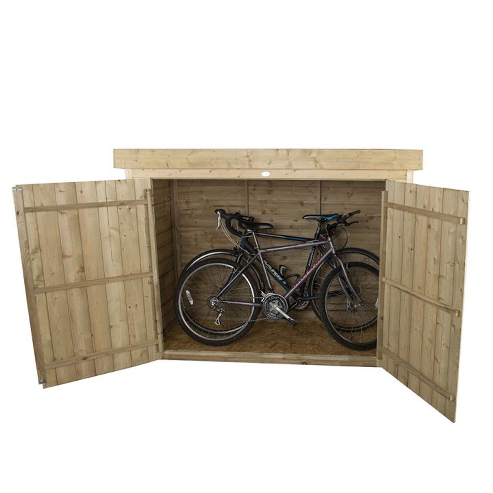 Installed Outdoor Pressure Treated Wooden Overlap Pent Outdoor Store by Forest Garden