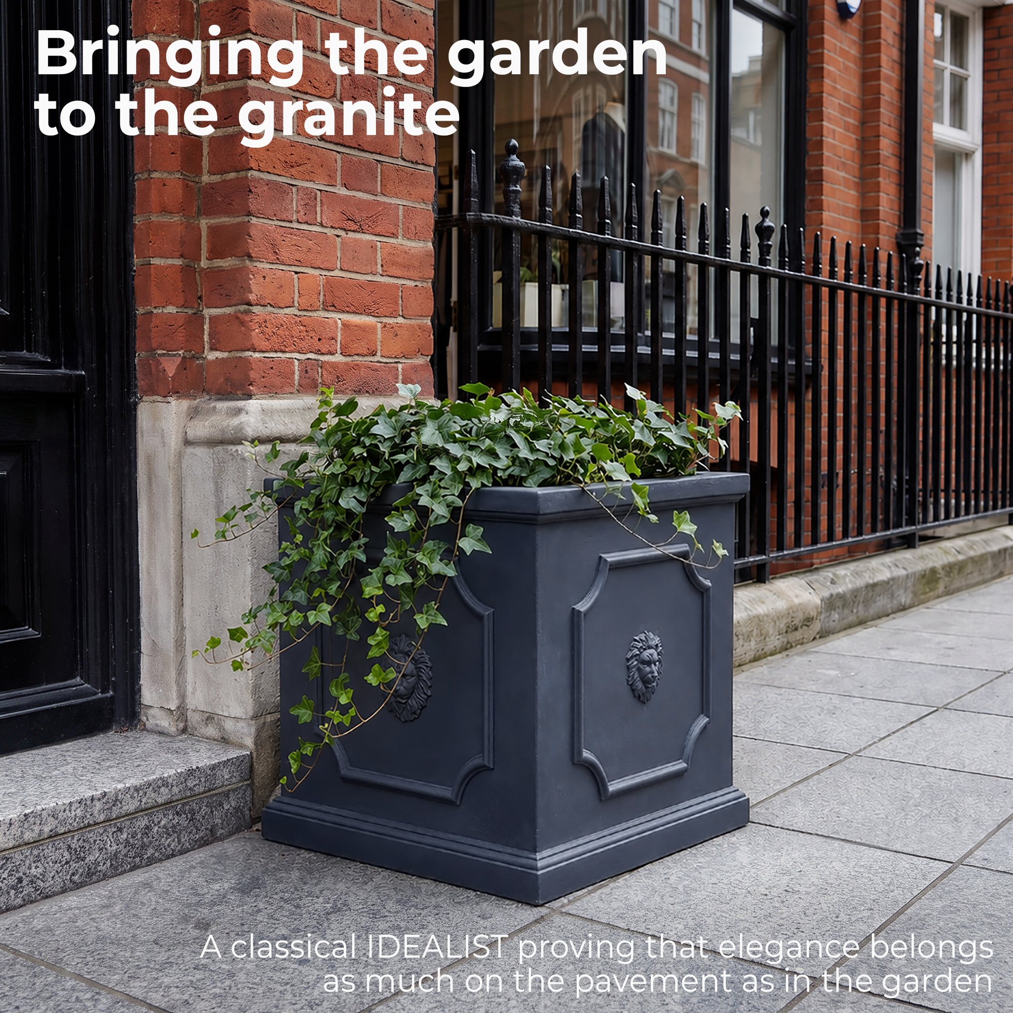 IDEALIST Lite Faux Lead Light Concrete Garden Planter