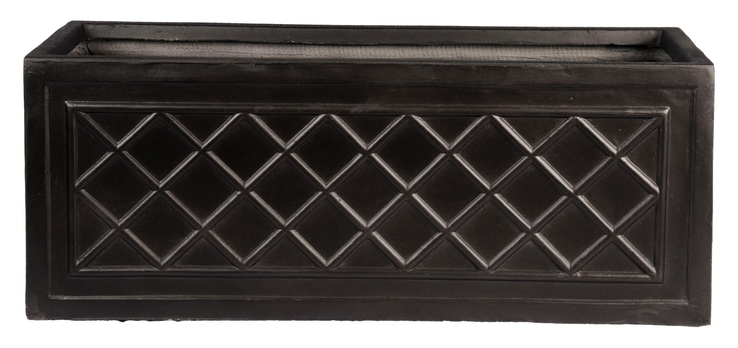 IDEALIST Lite Window Box Faux Lead Lattice Grey Light Stone Planter