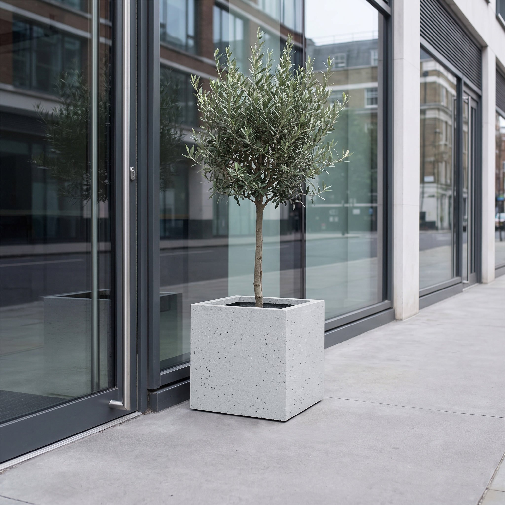 IDEALIST Lite Square Box Contemporary Marble Light Concrete Planter