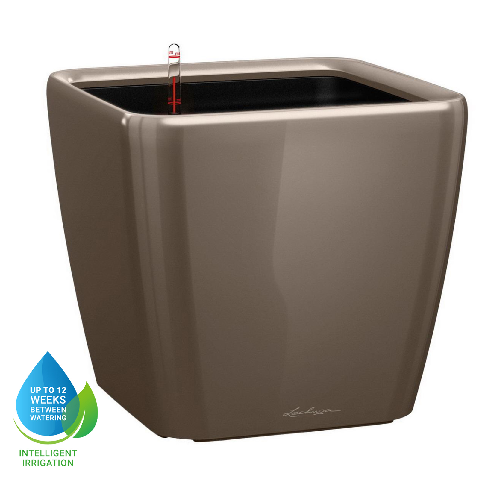 LECHUZA Quadro LS Square Poly Resin Self-watering Planter