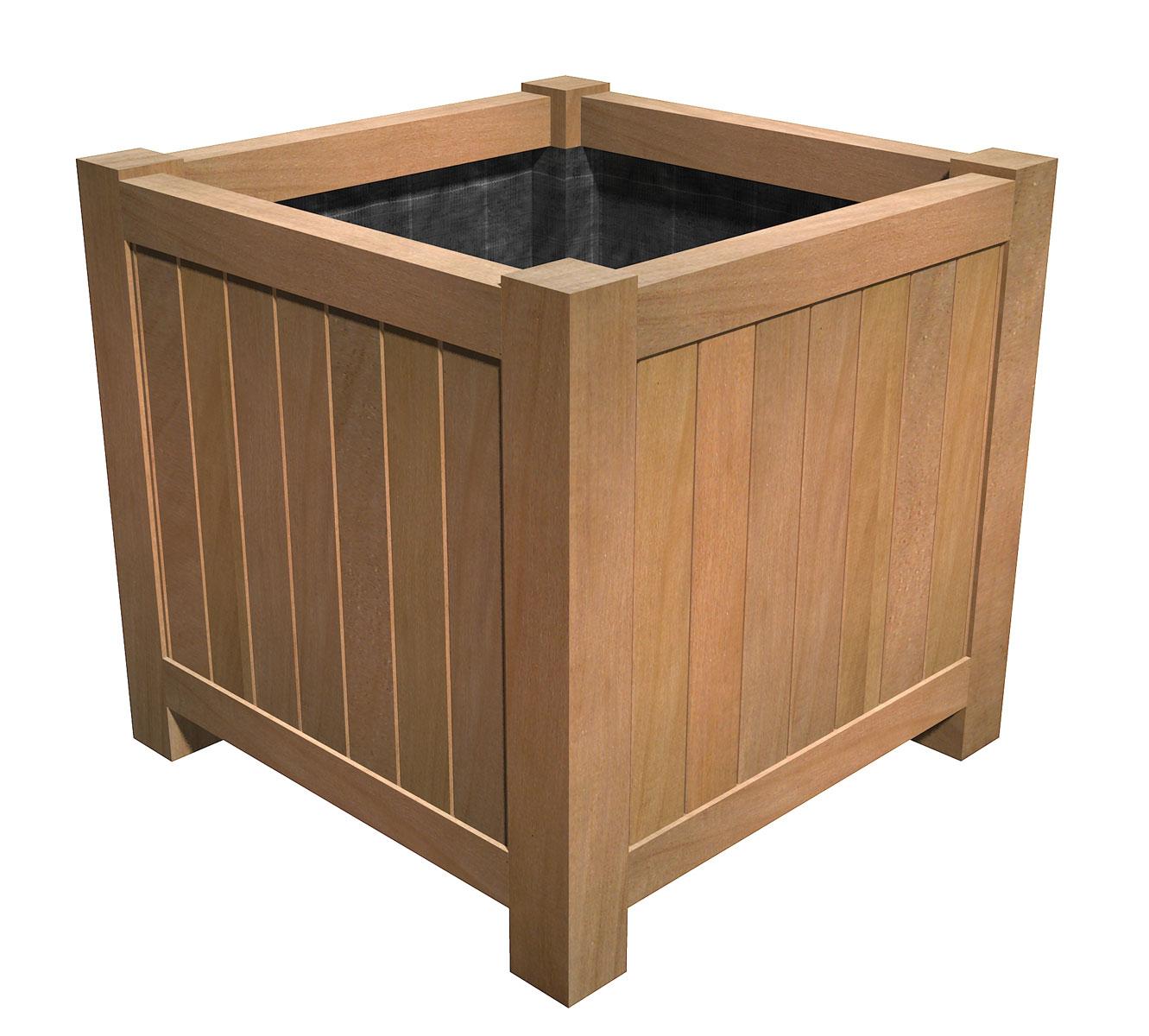 Hardwood Valencia Square Wood Outdoor Planter