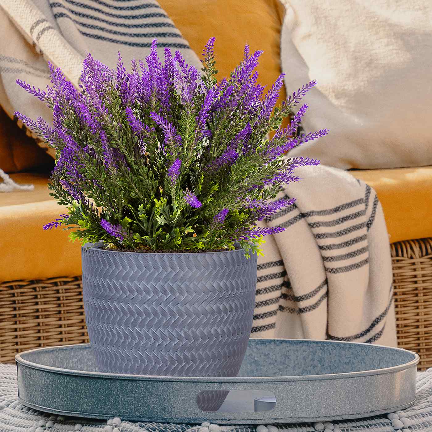 IDEALIST Lite Plaited Style Round Planter Outdoor Plant Pot