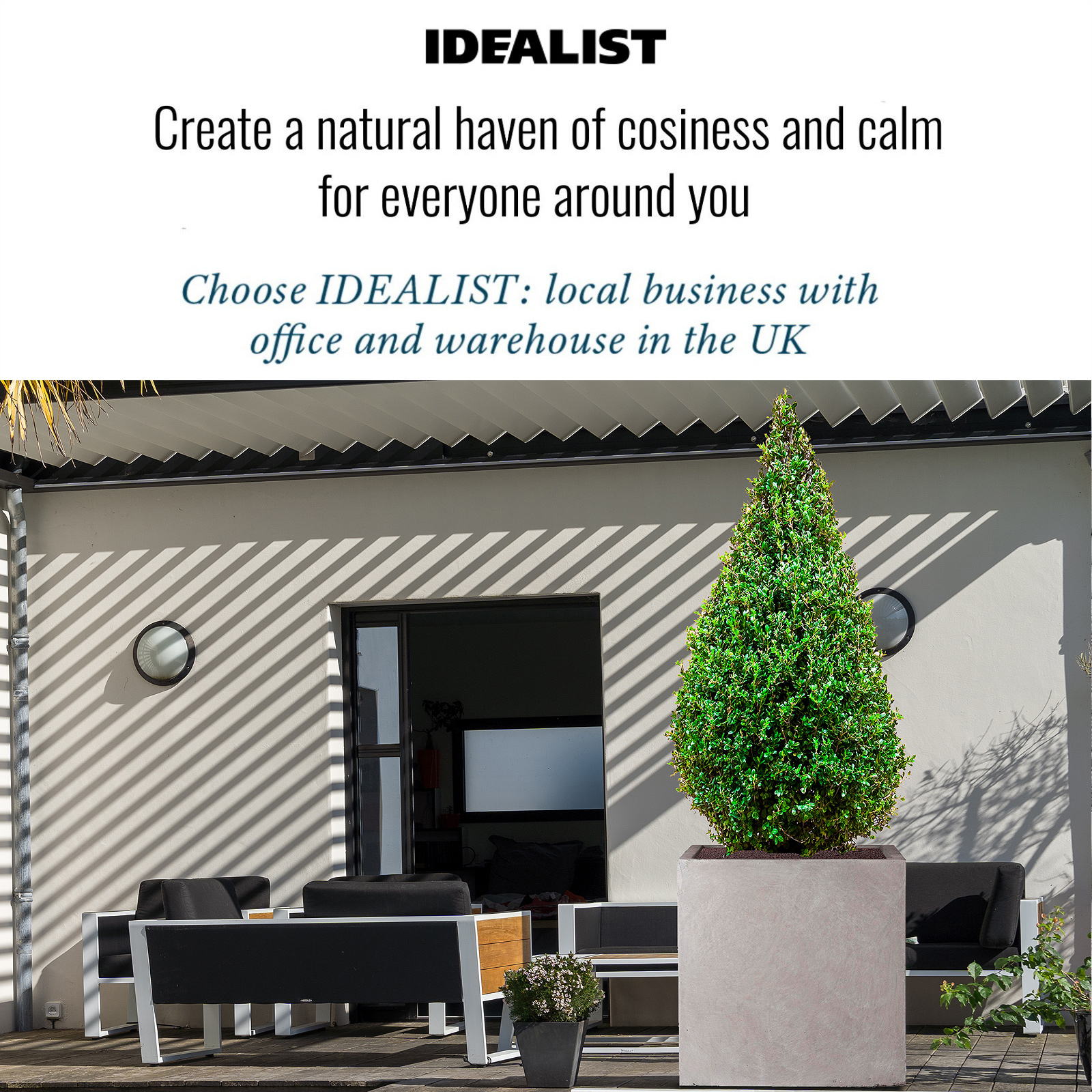 IDEALIST Lite Square Box Contemporary Light Concrete Planter