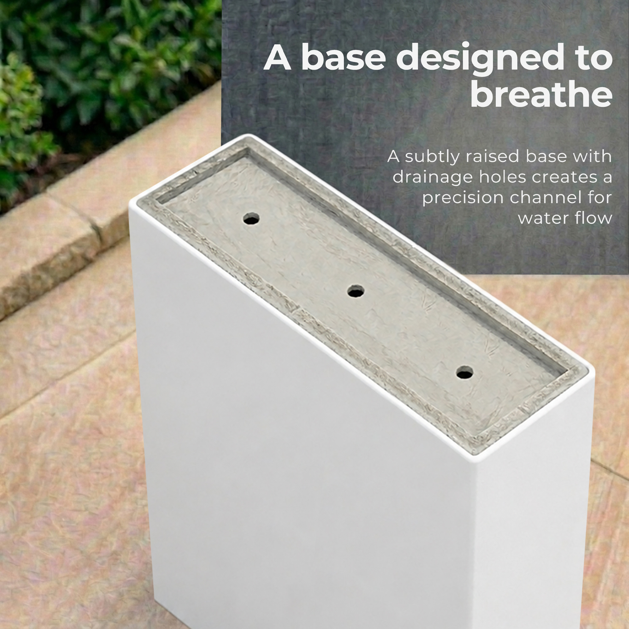IDEALIST Lite Narrow Contemporary Light Concrete Trough Planter