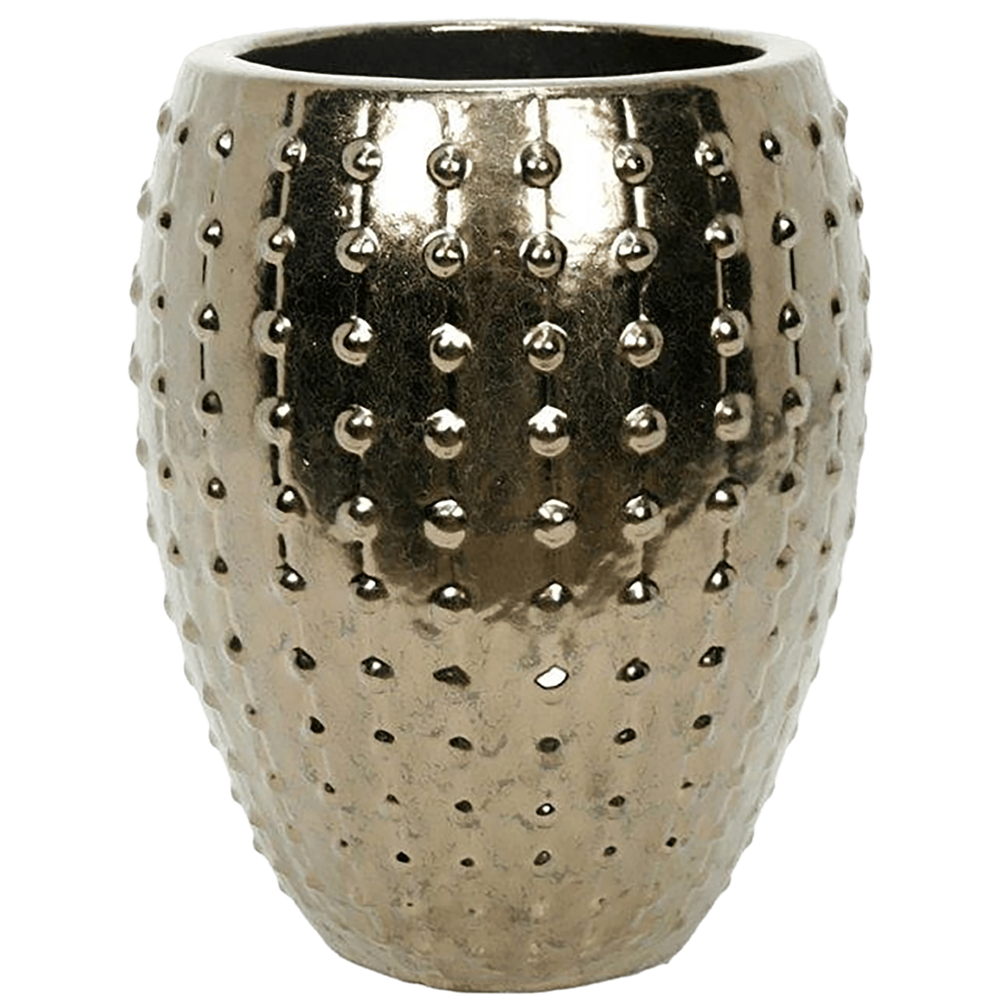 Ceramic Round Tall Bump Glossy Planter Pot In/Out