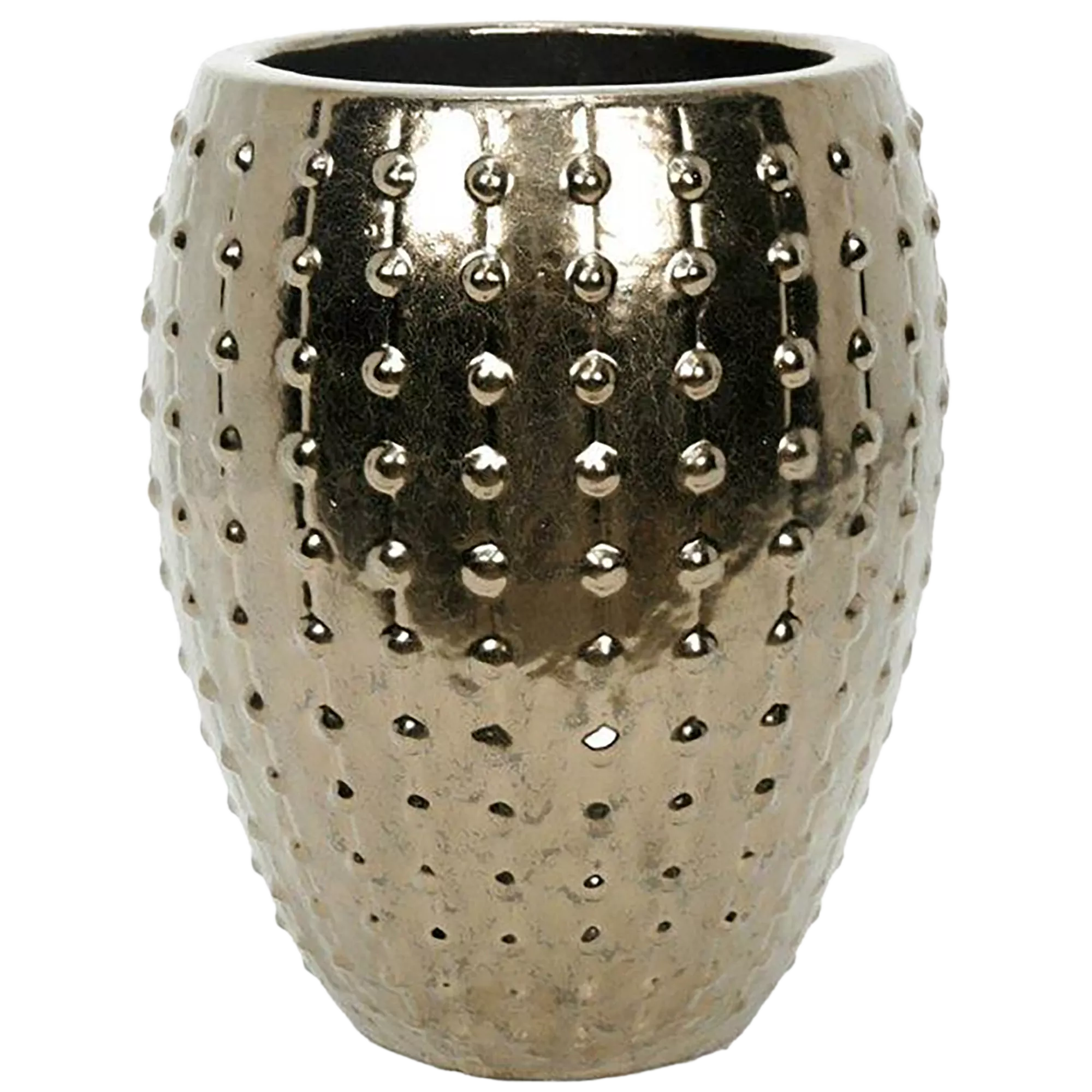 Ceramic Round Tall Bump Glossy Planter Pot In/Out