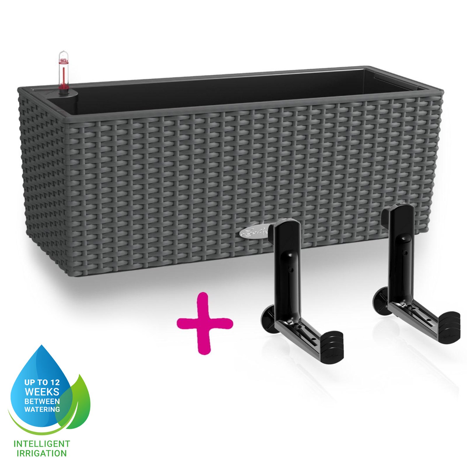 LECHUZA BALCONERA Cottage Trough Poly Resin Self-watering Planter Set