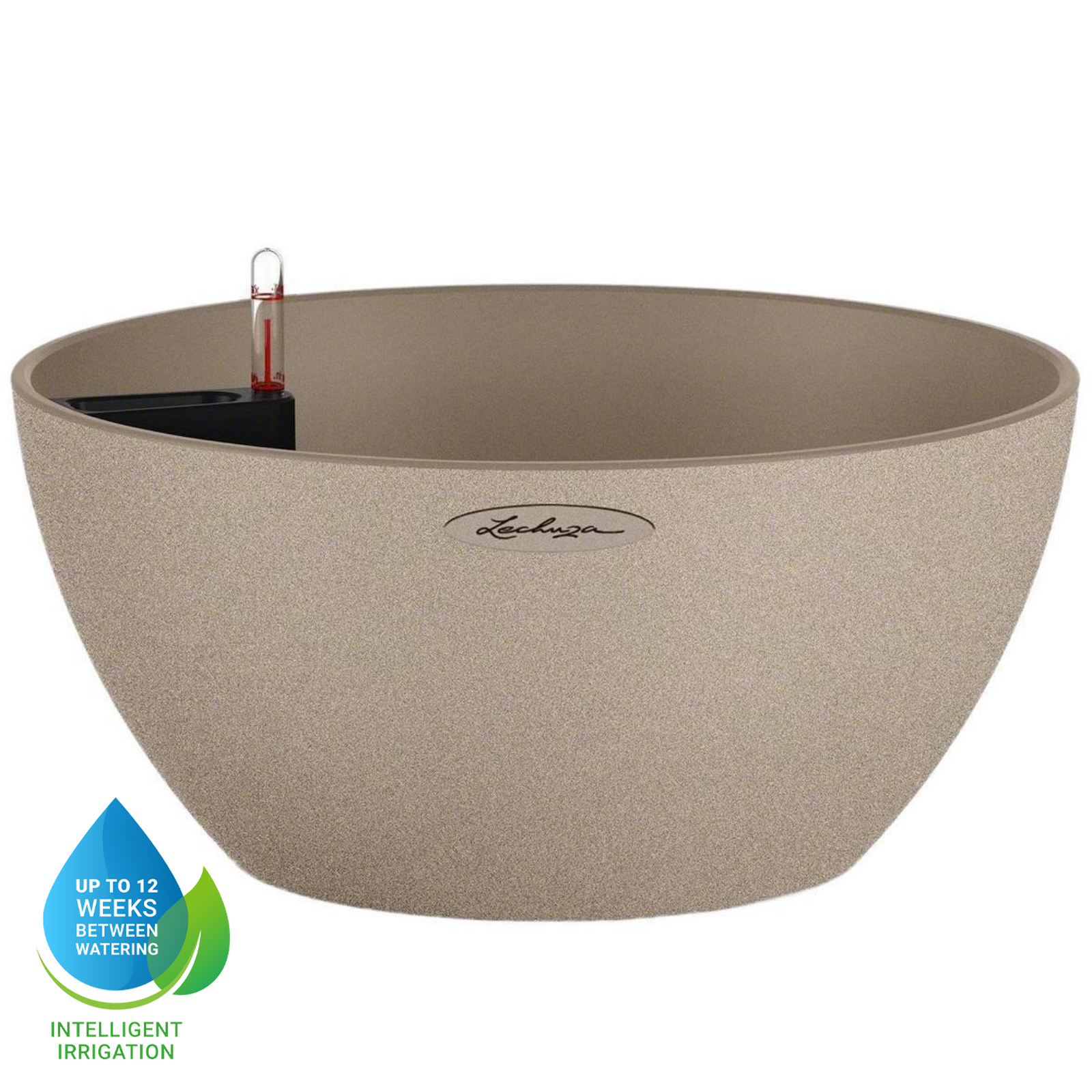 LECHUZA CUBETO COLOR Round Stone Look Poly Resin Self-watering Planter